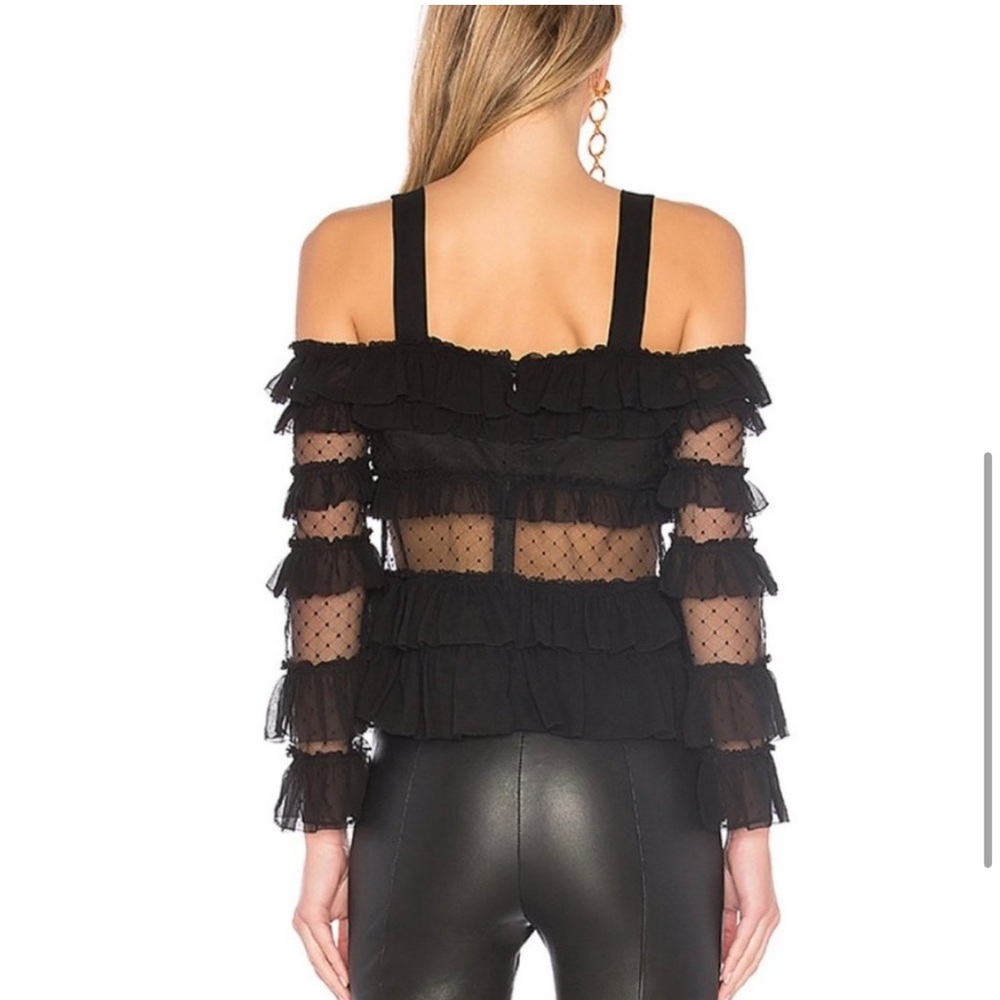🌙 Alexis Ruffle Top Black NWT - Picture 4 of 8